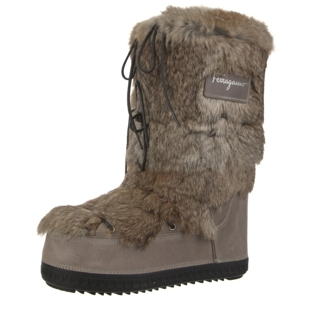 Salvatore Ferragamo Women's Fur Boots - Brown